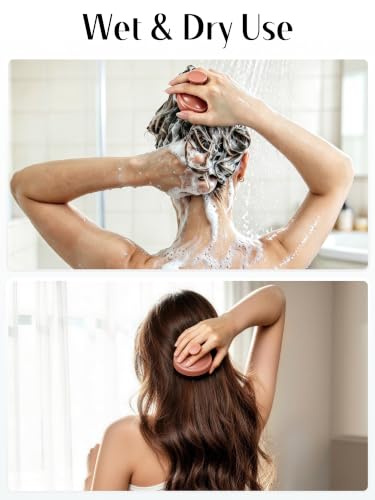 HEETA Scalp Massager Hair Growth Scrubber for Dandruff Removal Hair Care - color: Terracotta