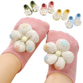 4Packs Baby Girls Socks,Flower Non-Slip Grips for Babies Toddler Princess - color: Yellow Pink Green Blue