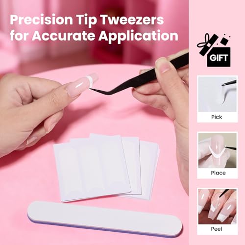 Beetles French Manicure Nail Art Stickers 30 Sheets French Tip Tool - color: G-White-30