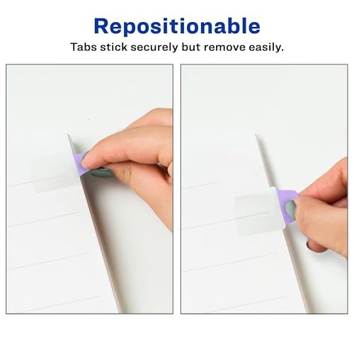Avery Mini Ultra Tabs, 1" x 1.5" Repositionable, 40 Pastel Tabs
