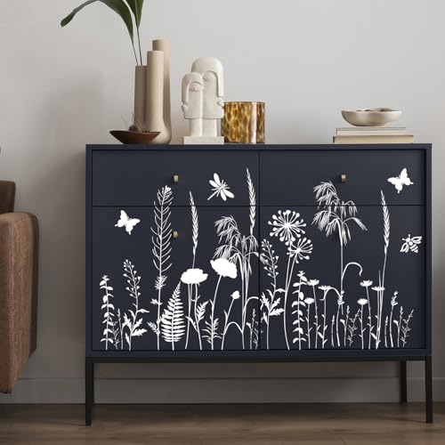 Large Flower Stencils for Painting Walls Floral Stencils for Wood Fence - style: Wildflower