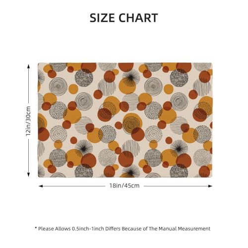 Abstract Geometric Place Mats, Modern Hand-Drawn Doodle Circles Seamless Pattern, Polyester Linen Placemats Set of 4, Durable Water-Resistant Table Mats for Kitchen Dining Room Party 12"x18" - color: Brown Geometric, size: 12x18"Placemats x4