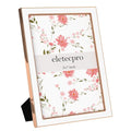 eletecpro 5x7 Enamel Picture Frame with Real Glass Cover, White, 2-Pack - color: White & Rose Gold, size: 5x7