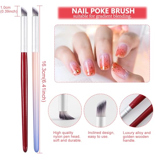 5Pcs Ombre Nail Brush Nail Sponges for Ombre Nail Gradient Sponges AirBrush French Tip Nail Design Brushes Ombre Brush for Gel Nails Painting Nail Polish Pen Manicure Brush Tool - color: ombre brushes set