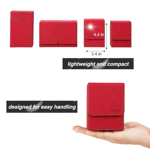Venssu MTG Deck Box with Commander Display, Fits TCG Cards (Red&Green) - color: Red and Green