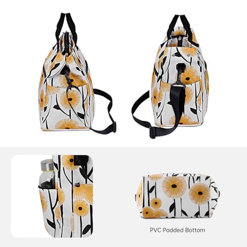 Crossbody Shoulder Bag for Women - Water Resistant Casual Handbag Purse with Multiple Pockets, Adjustable Strap - color: Dandelion