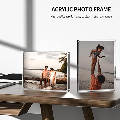 Sezanrpt 8.5''x11'' Acrylic Picture Frame, Perspex Photo Frame for Wedding Pictures, Tabletop Freestanding Certification Frame 12mm + 12mm - size: 8.5'' x 11''