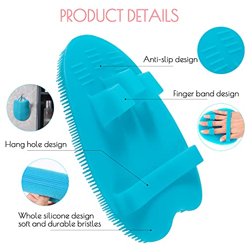 4 Pack Soft Silicone Shower Brush, Body Exfoliating Skin Massage Scrubber, Dry Skin Brushing Glove Loofah, Fit for Sensitive and All Kinds of Skin (4 Pack-PP1) - color: 4 Pack-pp1