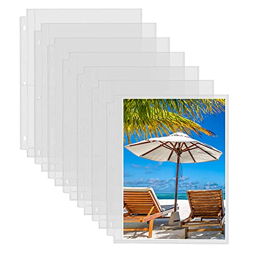 Fabmaker 30 Pack 8x10 Photo Sleeves for 3 Ring Binder, Hold 60 Photos - size: 8x10 inch 1 pocket