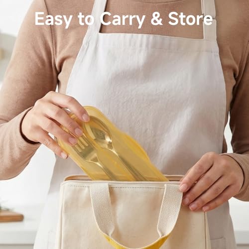 KINGSTONE 2 Pcs Toddler Utensils with Case, Stainless Steel, Honey Bear - color: Honey Bear, size: 2-Piece (Small)