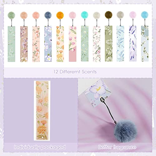 Outus 12 Pcs Floral Bookmarks, Bulk Flower Bookmarks for Women with Pendant, Floral Book Accessories Gifts for Adults, Women, Sister with Rulers, Reading End of The Year Presents Party Favors - style: Floral