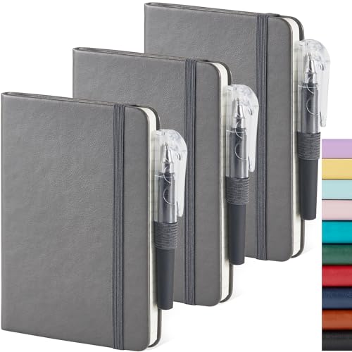 NIRMIRO Small Journal Pocket Notebook, 3 Pack, A6 Mini, 3.7" x 5.7", Grey - color: 3 Grey, size: A6