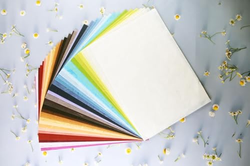 A4 Size 40 Mulberry Paper Japanese Handmade Assortment – Multicolor Origami & Craft Pack – Quality Fiber Sheets for Origami, Paper Art, Crafts & DIY Projects (A4 / 8.27 x 11.69 in) - color: A4 / 8.27 x 11.69 in