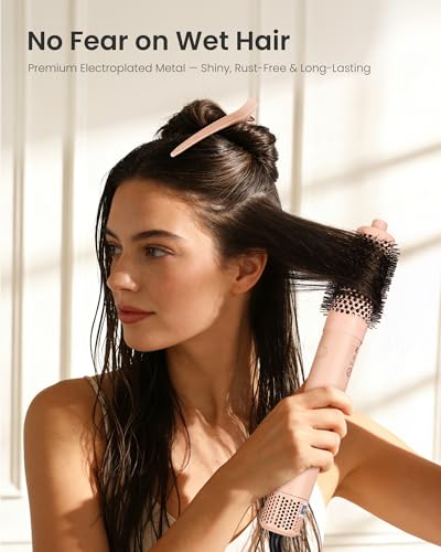 AIMIKE 4.8" Hair Clips for Styling, No-Crease Duckbill Clips - color: Porcelain Pink