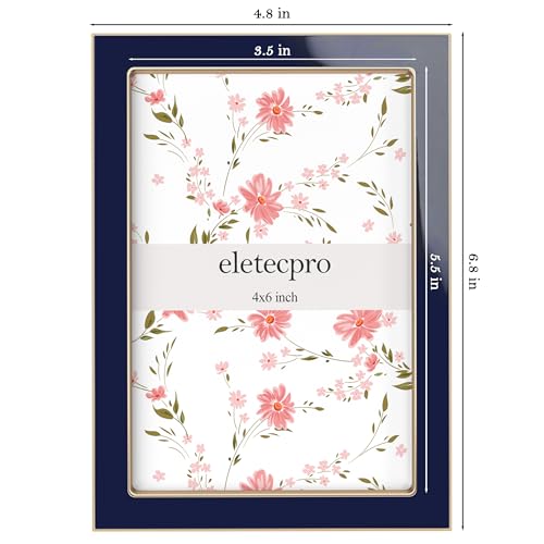 eletecpro 4x6 Enamel Picture Frame with Real Glass Cover, Navy, 2-Pack - color: Navy, size: 4x6