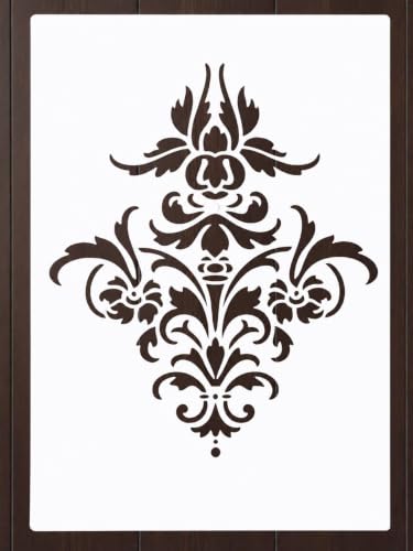 Damask Stencil – Elegant Vintage Pattern Reusable Template for Wall Painting, Furniture, Crafts, DIY Art and Classic Home Decor
