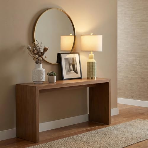 USumkky 25" Green Ceramic Table Lamp - Modern Bedside Nightstand Lamp, Easy Assembly Twist Knob Switch for Bedroom Living Room Home Office Decor (Bulb Not Included) - color: Green