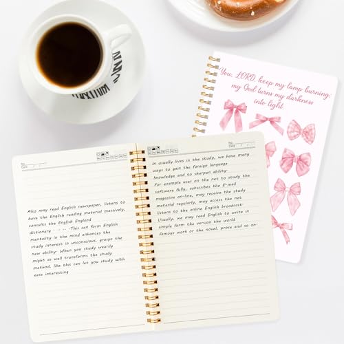 CNhoqc Pink Religious Journal Notebook, 4Pcs A5 Inspirational Bible Verse
