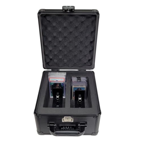 Card Titan Vault Trading Card Storage Box - Lockable Sports Cards Hard Case with Spring-Loaded Pushers for Top Loaders & Graded Cards - 2 Row - color: Black 2 Row, size: 2 Row