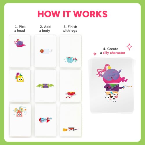Kidrox Mix & Match Character Building Flash Cards, Transparent Layerable Learning Cards, 45 Pack - color: Mix & Match
