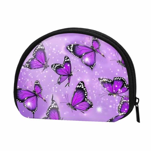 IBILIU Small Coin Purse Crytal Butterfly Purple Mini Wallet Coin Pouch Change Purse For Women Men - color: Coinp-002