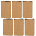 QiCheng 6pcs Pocket Notebook Mini Notepad Small Spiral Notebooks 3X5Inch - size: 6-brown