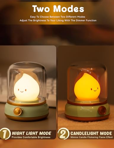 WANIDEA Kids Night Light, Cute Desk Lamp, Holloween Decor - color: Flame Green