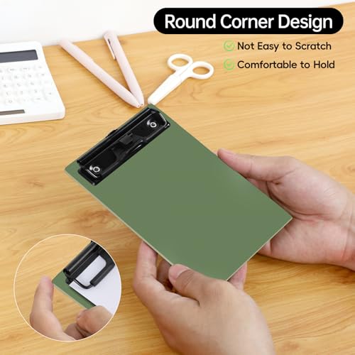 FRETONBA Mini Clipboard 4x6 Inch with Pen Holder, 2 Pack, Green - style: 2Pack-Green