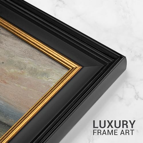 MUDECOR Premium Framed Wall Art Rustic Countryside Village Nature Wilderness Illustrations Fine Art Decorative Farmhouse/Country Relax/Calm Multicolor for Living Room, Bedroom, Office - 26"x36" Black - color: A07-2308-na35, size: 36"L x 26"W, style: Black
