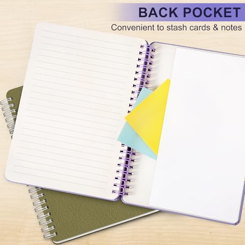 Lined Spiral Journal Notebook, A4 Hardcover Leather Notebook for Work, 8.5''×11'', 100GSM Thick Paper Spiral Bound Journaling Notebooks for Women & Men Office School Note Taking Business, Purple - color: Purple, size: A4