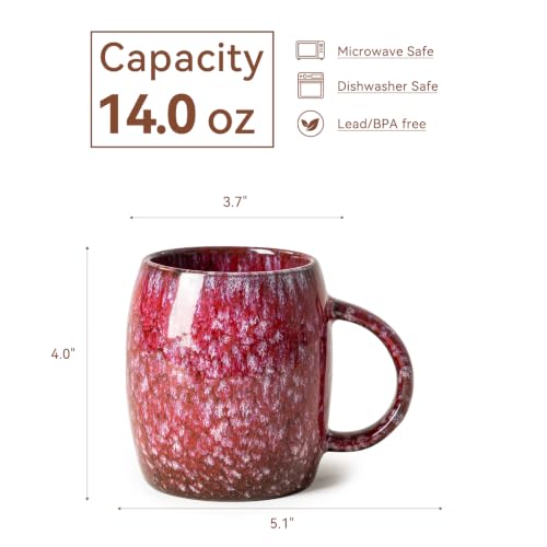 Sakura Snow Ceramic Mug, 14oz Reactive Glaze Coffee Mug, Birthday Gift - color: 14OZ - Sakura Snow · JOY