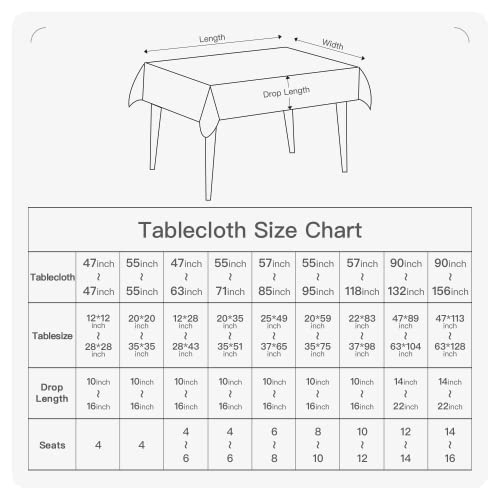 BALCONY & FALCON Rectangle Table Cloth Waterproof Beige 85"x57" - color: Beige, size: 85" x 57" (Rectangular)