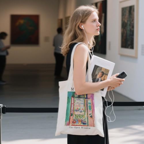 Art Canvas Tote Bag,Art Lovers Gifts,Aesthetic Tote Bag for Women. - color: White - Matisse 02