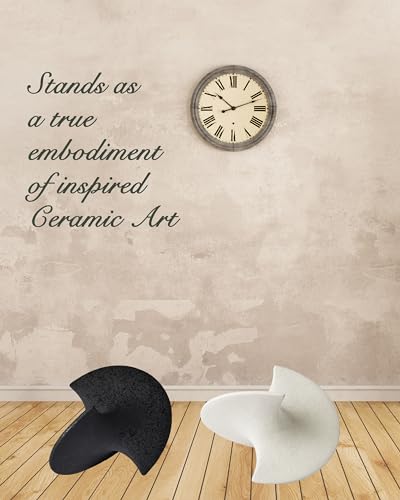 UPWOIGH Black Abstract Balancing Sculpture, 5.12 x 7.28 x 5.12 Inch - color: Black Ceramic Inspired Décor