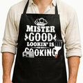 Funny Black Grill Apron with Pockets for Man,Dad,Husband,Father in Law,Chef Daddy Grilling Apron BBQ Cooking Gifts - color: Mr Goodlookin' is Cookin