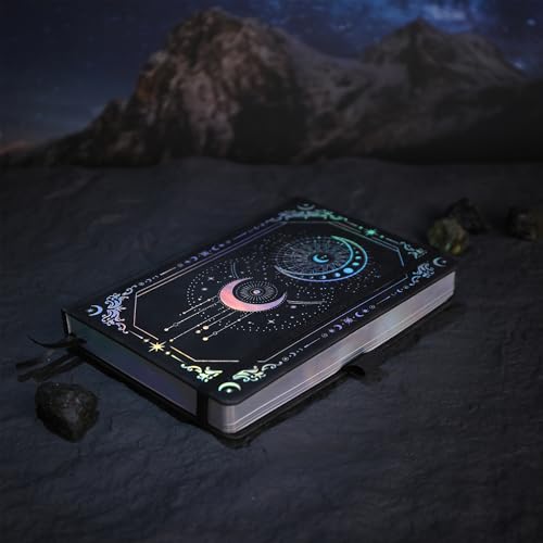 TIEFOSSI Dot Journal Notebook for Women Men, 160GSM Notebook - color: Black silver, size: Dot