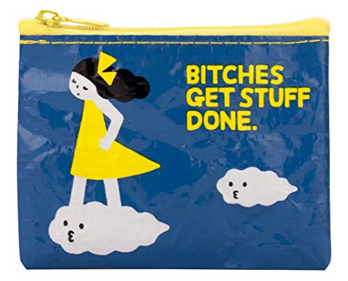 Blue Q Coin Purse - Cute Coin Pouch for Men & Women, Small Pouch Organizer - color: B-tches Get Stuff Done