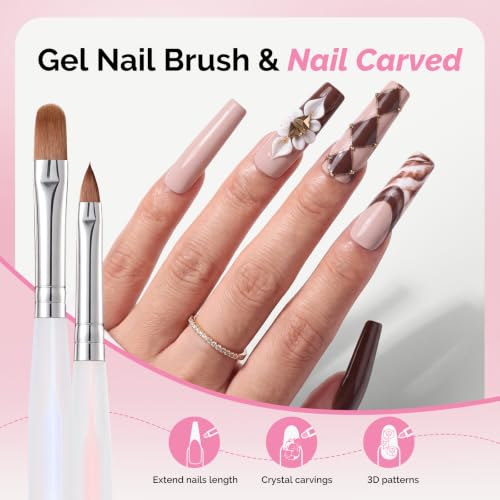 MelodySusie Nail Art Brushes Set 6pcs - size: 6 PCS Brushes