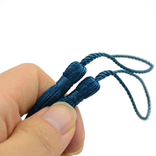 100Pcs 5 Inch Silky Bookmark Tassels for Jewelry, Souvenir(Dark Teal) - color: Dark Teal