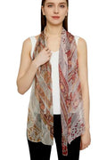 PANTONIGHT Long Chiffon Sheer Scarf Gradient Shaded Colors Lightweight Scarf For Womens - color: Brown 722