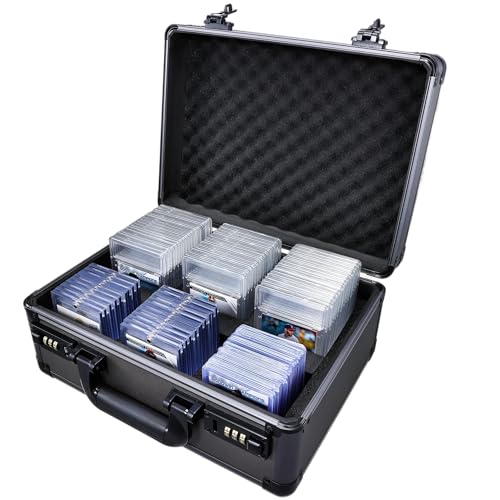Graded Card Storage Box, Trading Cards Case Storage, Toploader Card Storage Cases for Sports Cards Storage, Baseball Cards Case for 99+ Slabs or 350+ Toploaders, Metal Grey - color: Metal Grey