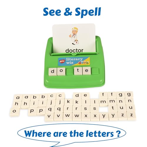 BOHS English Spelling Game for Kids, 60 Picture Cards and Lowercase Tiles - style: lower case