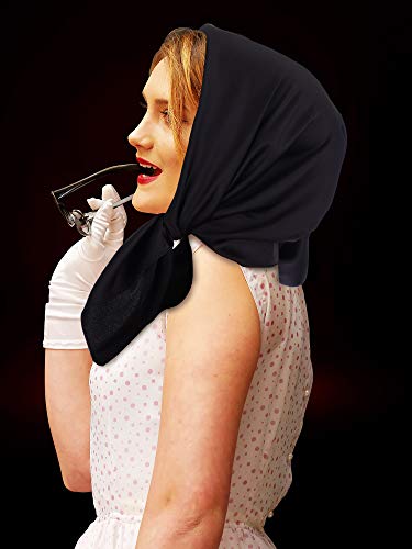 SATINIOR Square Neck Scarf Women - color: Black, size: 23.6 x 23.6 inches