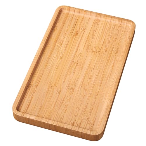 VERTORGAN Bamboo Serving Tray,9.8x5.9 Inch Trays,Home Decor(Natural) - color: Natural, size: 9.8" x 5.9" x 0.6"