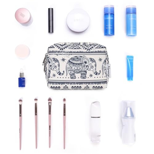 Narwey Small Makeup Bag for Purse, Travel Mini Cosmetic Bag for Women Girls - color: Elephant, style: Small