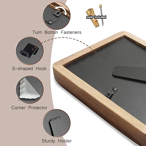2.5x3.5 Mini Polaroid Picture Frame, USA-Sourced Natural Walnut Wood with Real Glass, Handcrafted Rounded Corners, Matted to 2x3 Photo, Gallery Wall and Tabletop Display - color: Walnut, size: 2.5X3.5