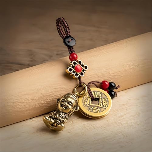 Traditional Feng Shui Good Chinese Lucky Charm Brass Keychain - style: Sun Wukong-the Monkey King