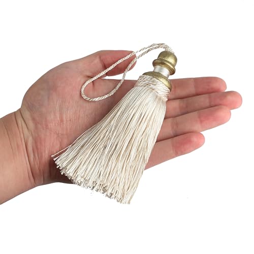 4 Pack Tassel Key Tassel with Loops for Home Decoration - color: Beige, size: 4 Pack