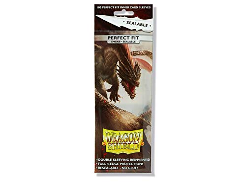 Dragon Shield - Standard Perfect Fit Sealable Sleeves (100 Sleeves) - Smoke - color: Sealable Inner Smoke