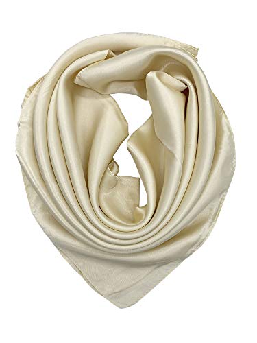 YOUR SMILE Silk Feeling Scarf Women's Fashion Pattern & Solid Color Large Square Satin Headscarf - color: 332